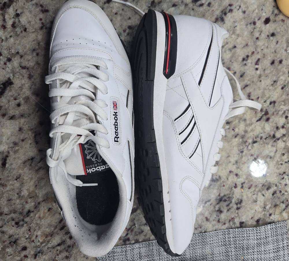 Reebok Men's Classic White and Black Sneakers
